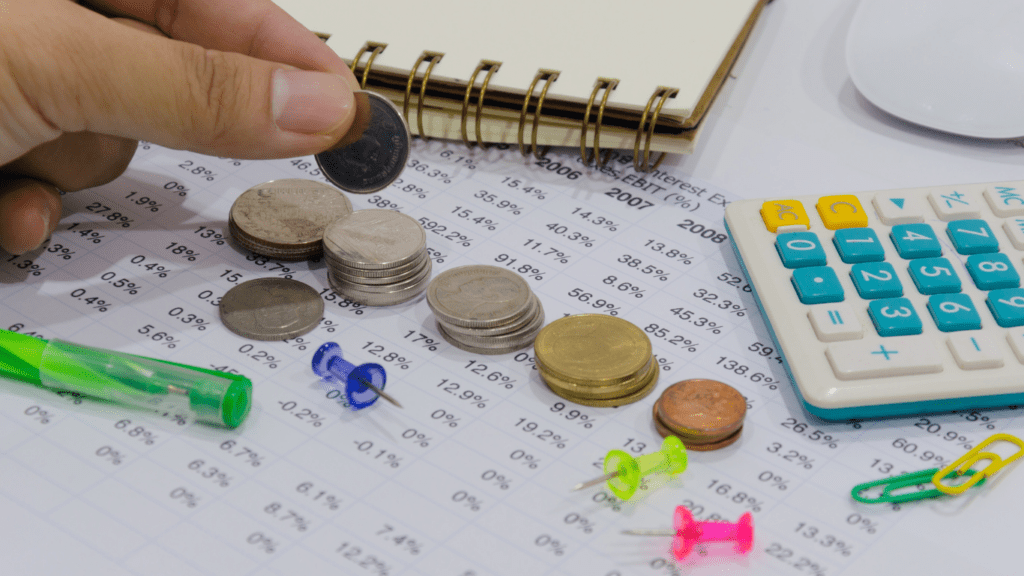 image of a coins and a piece of paper