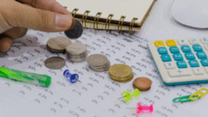 image of a coins and a piece of paper
