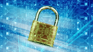 an image of a padlock on a digital background