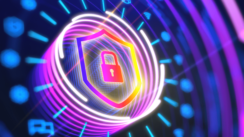 an image of a padlock on a digital background