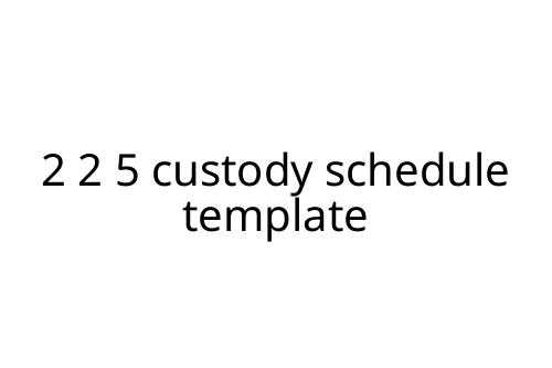 2 2 5 custody schedule template